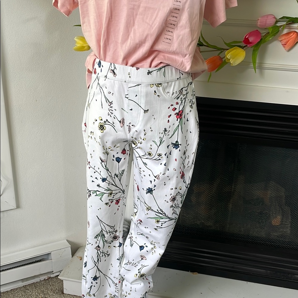 Hue Floral White Leggings